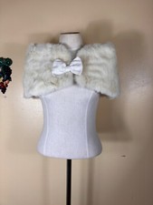 Vintage White Fur Stole PROM Wedding