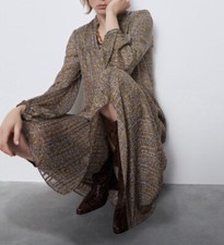 ZARA PRINTED LONG DRESS SIZE L BRAND NEW