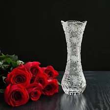 Bohemian Czech Hand Cut  9" Decorative Flower Vase Queen Lace «500PK»