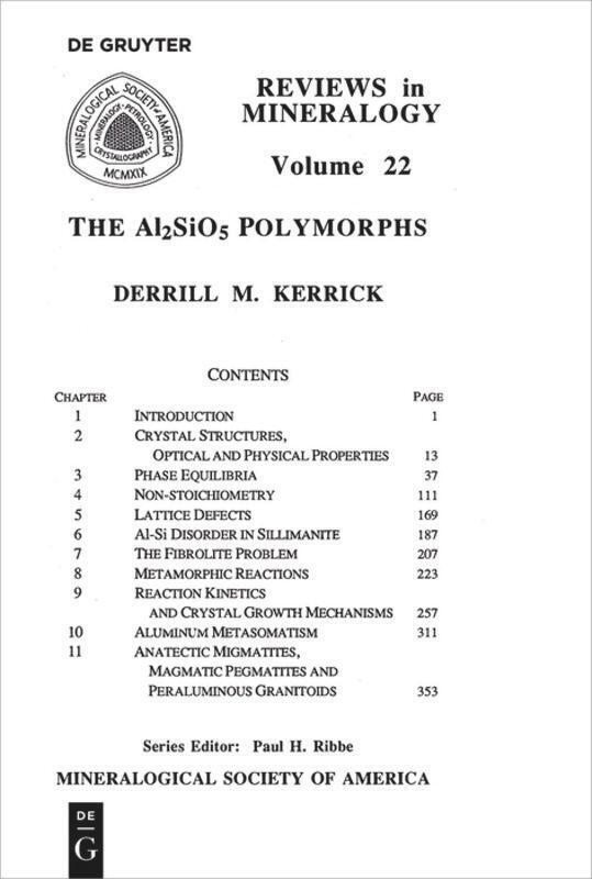 Derrill M. Kerrick | The Al2sio5 Polymorphs | Taschenbuch | Englisch
