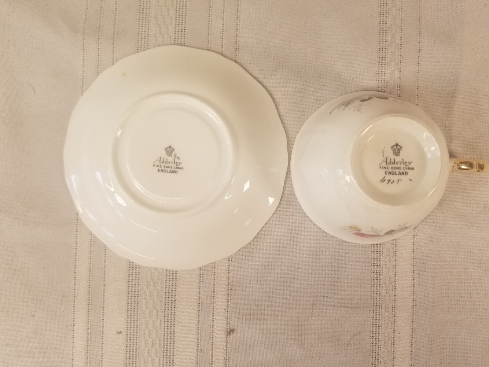 Adderley Fine Bone China England Pink Rose Cup & Saucer eBay