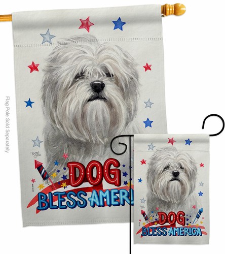 Patriotic Lhasa Apso Garden Flag Animals Dog Decorative Gift Yard House Banner - Picture 4 of 19
