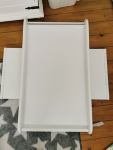 white cot and change table