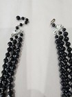 3 Antique Beaded Black Necklaces, 1 Brooch, 1 Bracelet, clip on Ear Rings — photo 4