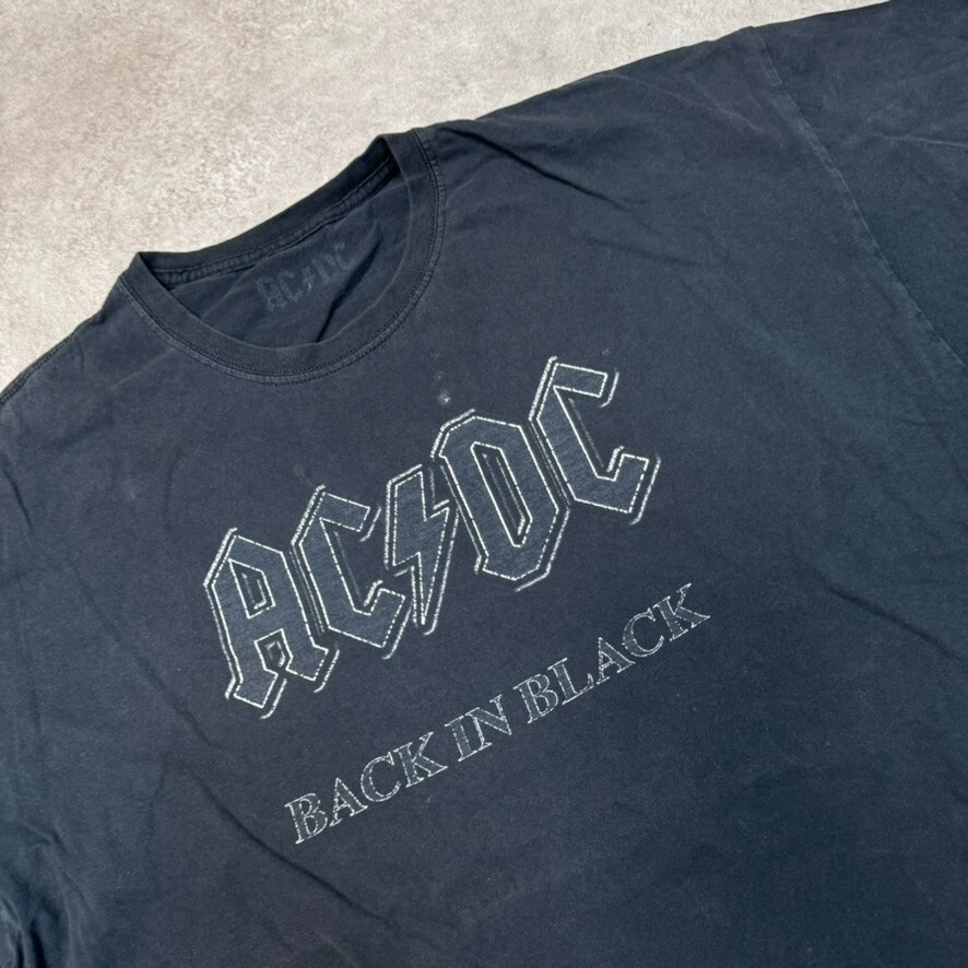 ACDC T-Shirt Mens 2XL Back In Black Y2K Music Graphic Print Tee, Black image 4