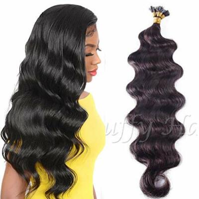 Pre Bonded Flat Tip Human Hair Extension Body Wave Keratin Fusion Hair 100Pcs