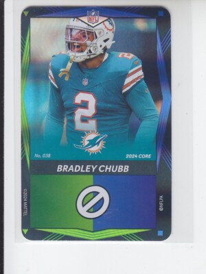 NFL UNO Elite Football BRADLEY CHUBB Green Blue Foil SP Dolphins 038