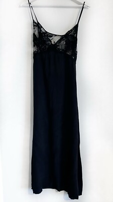 La Perla Spitze & Seide Schlupfkleid Kleid schwarz Cut Out Rücken Größe 2