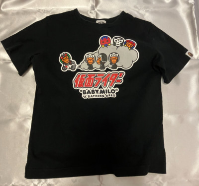 A Bathing Ape Bape kids Milo Kamen Rider short sleeve T-shirt 120 approx. 6T