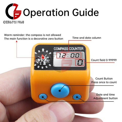 Digital Finger Counter Tally Counter Manual Knitting Row counter Clicker 0-99999 - Picture 6 of 29