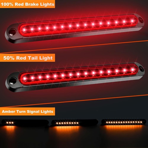 2X Sequential Flowing LED Trailer Truck DRL Light Bar Brake Turn Stop Tail Strip - Picture 2 of 15