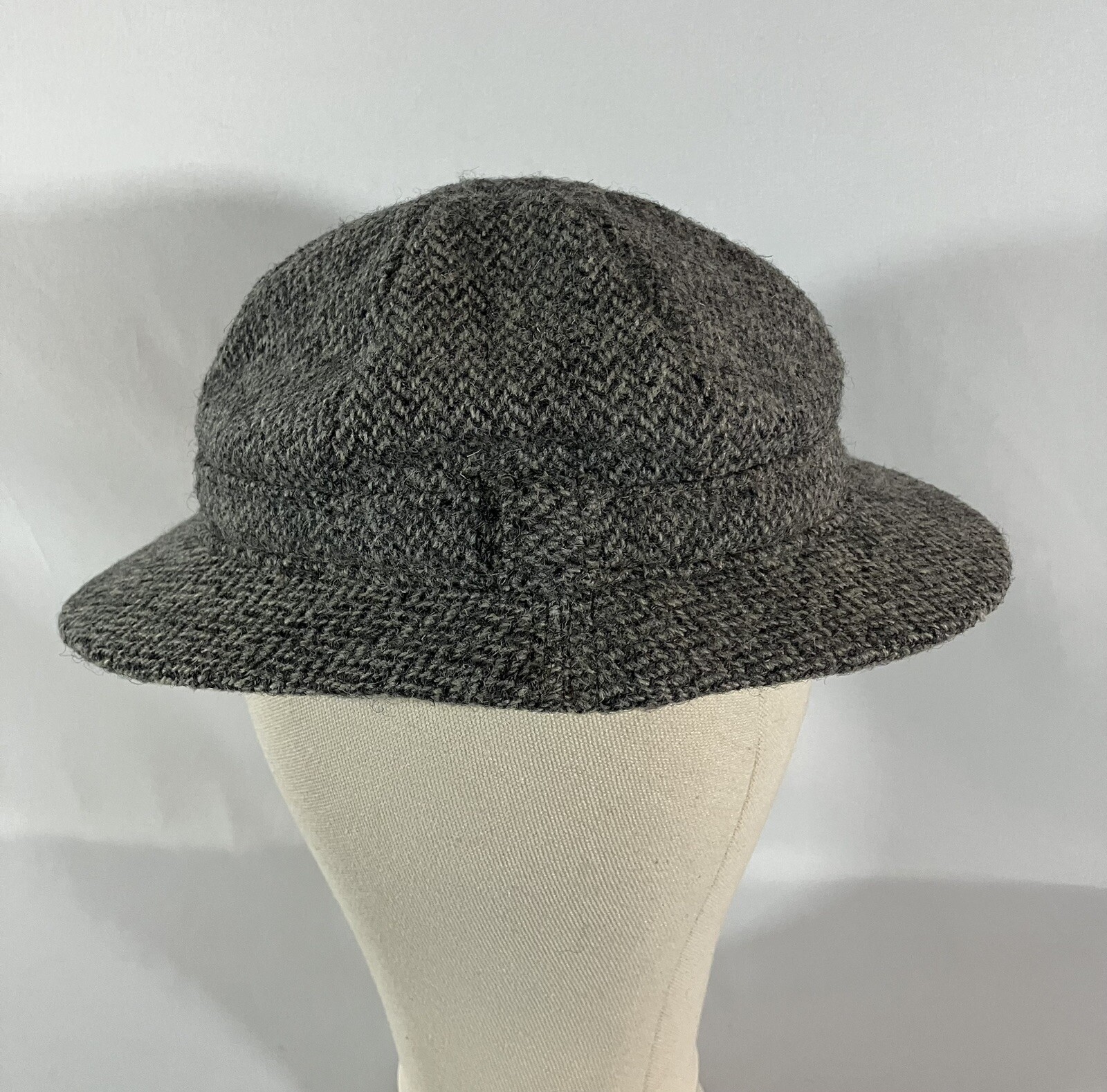 Harris Tweed Handwoven Scottish Hat Gray Small Ci… - image 3