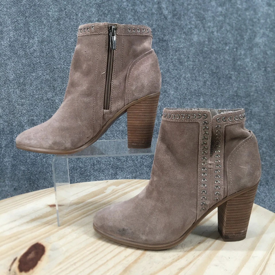 Vince Camuto Botas Mujer 7.5 M Finchie Botín Tobillo Taupe Cremallera Lateral Informal Bloque Foto 2 de 4