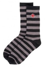 INDEPENDENT TRUCK CO' - Scorch Skateboard Socks - Cross - Black Charcoal Stripes