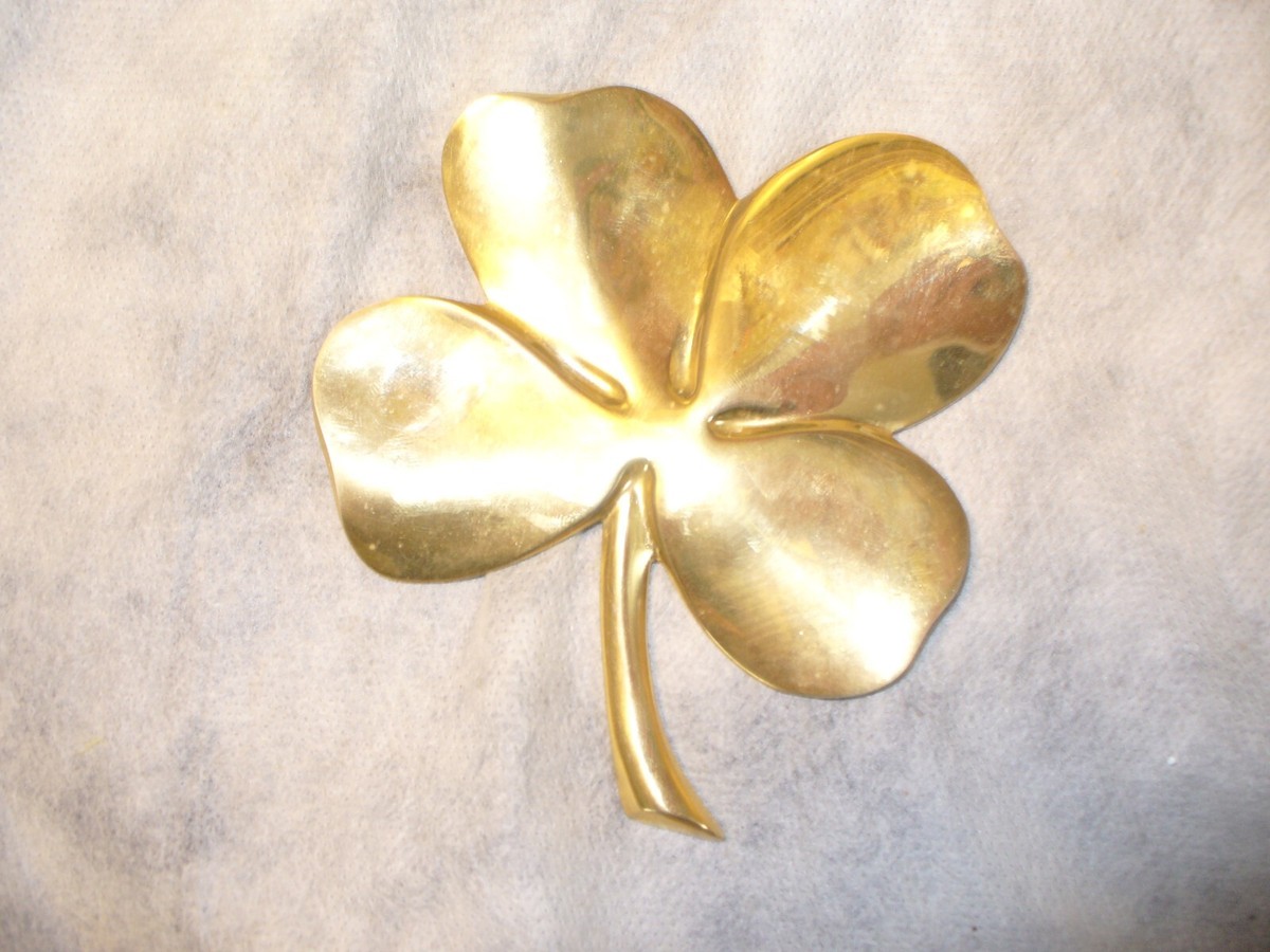 Solid Copper Brass ? Four Leaf Clover with engraving marked G48 | eBay