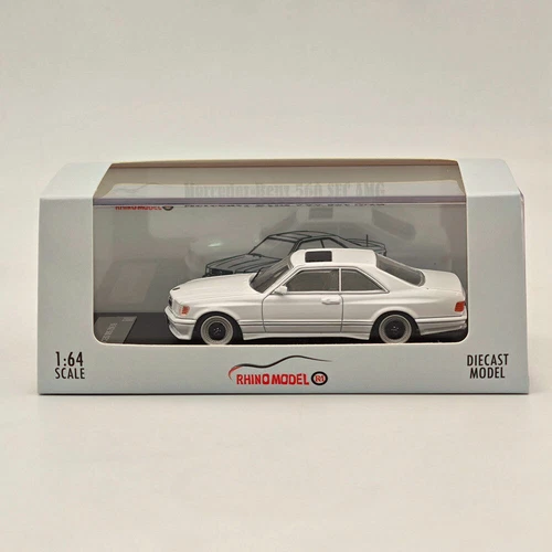 Toys Car Collezione 1/64 Mercedes-Benz 560 SEC AMG Bianco Diecast - Foto 4 di 5
