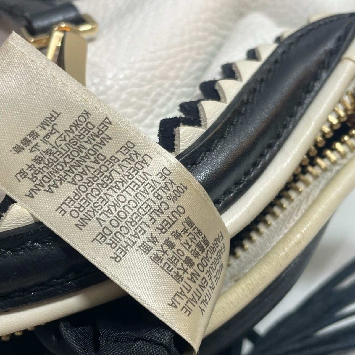 Authentic BURBERRY PRORSUM tassel Crescent leather Crossbody bag w