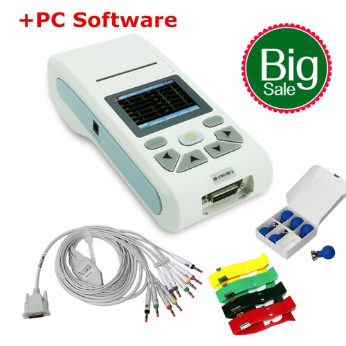 Tragbare Touch-Farb-LCD 12-Kanal-EKG-Gerät Elektrokardiograf, Druckersoftware - Bild 1 von 9