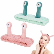 2X Cartoon Big Eye Snail Headband Elastic Hair Band Wash Face Hairbands Makeup