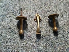 Antique Vintage Brass Door Stops Lot Of 3 Architectural Salvage Reclaim