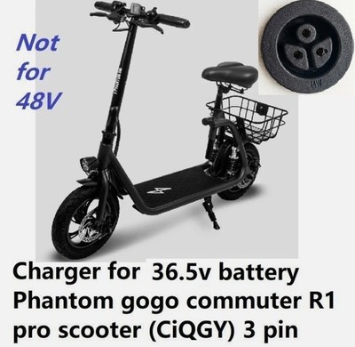   Charger for 36.5v 36v battery phantom gogo R1 pro (special CIQGY 3 pin)