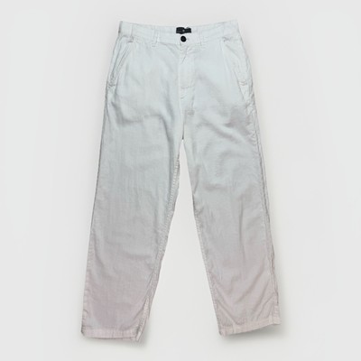 H&M Womens White Linen Blend Tapered Trouser Pants Sz 31 Resort Tropical Beach