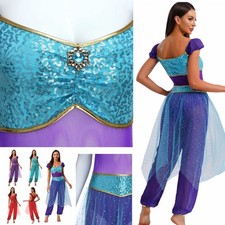 Women Jumpsuit Carnival Belly Dance Princess Rompers Playsuit Costume Fairytale