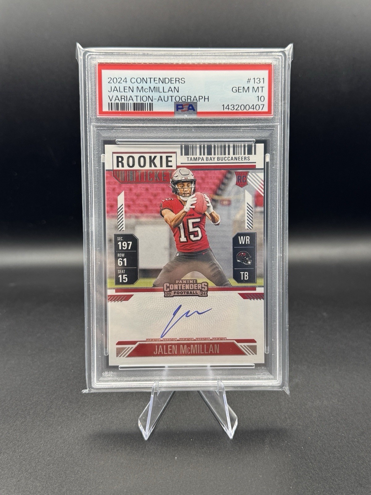 Jalen McMillan Panini Contenders #131 Variation-Autograph