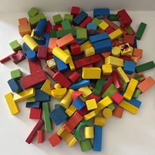Lot Of Colored Wooden Wood Montessori Preschool Building Blocks 5lbs