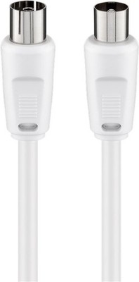 goobay Antennenkabel Koax Stecker/Kupplung weiß 0,5 m