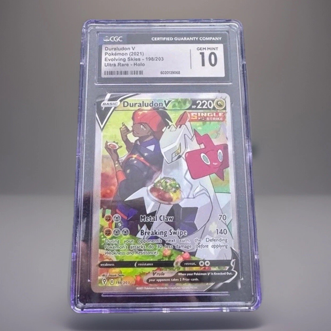 CGC 10 Duraludon V (Alternate Full Art) 198/203 Swsh07: Evolving Skies Holo