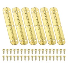 6 Pack Small Piano Hinge 2.6" x 0.6" Mini 180-Degree Jewelry Box Hinges Gold