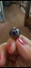 Michael Anthony 14K Yellow Gold Lapis Gemstone Globe Pendant Charm World Earth