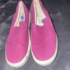 TOMS Pink Canvas Slip-On Flats Women's Casual Shoes SZ 6.5