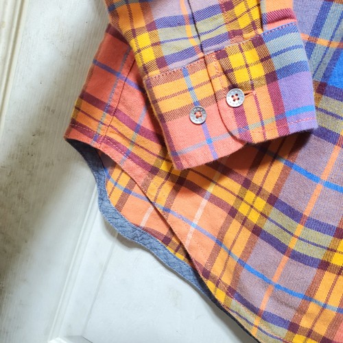 Tommy Bahama Hemd Herren Large orange kariert Canyon Beach Flanell Knopfleiste Papa - Bild 12 von 22