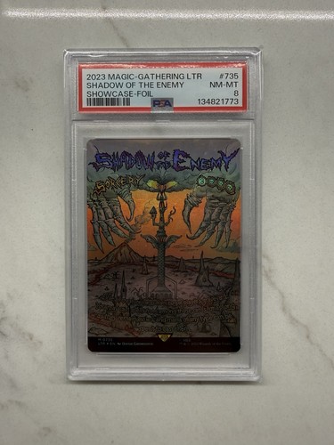 2023 MTG 0735 LTR Shadow of the Enemy Borderless Poster FOIL LOTR SHOWCASE PSA 8