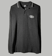 Green Bay Packers Mens Polo Shirt – Size M – Dark Gray - Long Sleeve Embroidered