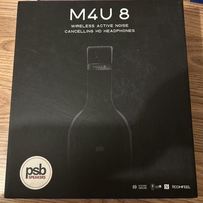 New PSB M4U 8 Wireless Active Noise Cancelling HD Headphones (Jet Black)