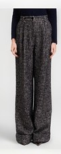 New $1600 DOLCE & GABBANA Black & White Wool Tweed Dress Pants Mohair Alpaca 8