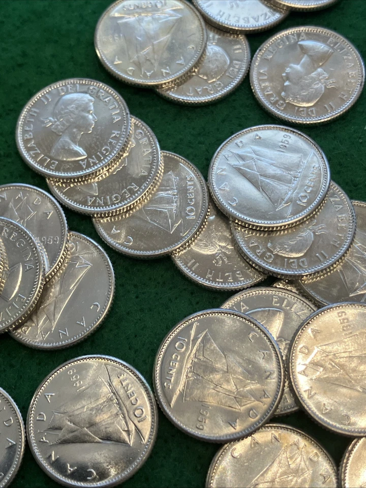 Canada 1959 Silver Dime Roll/tube Of 50 BU - Image 4 of 4