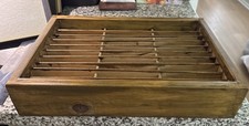 Vintage 80s 90s Napa Valley Wood Cassette CD Storage Box Organizer Rack