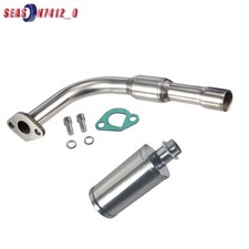 Polished Exhaust Pipe 3/4" Exhaust Muffler For 212 196cc GX200 Go kart Mini Bike