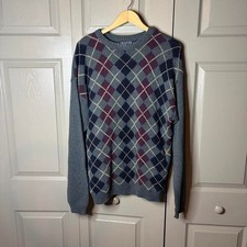 vintage argyle sweater size medium 22 x 29 trader bay pullover sweatershirt