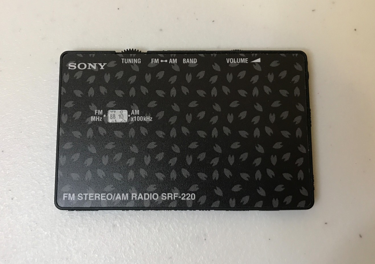 SONY Card Radio SRF-220 FM AM w/ Box Headphones Manuals