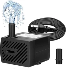 Submersible Water Pump 5W 95GPH Mini Fountain Aquarium Black 