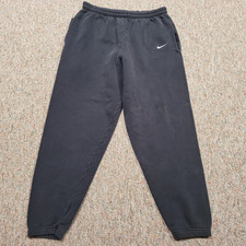 Vintage Nike Sweatpants Mens Large Black Swoosh Running Jogger Tapered 90s USA