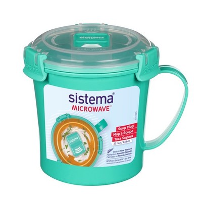Microwave Medium Soup Mug Food Container 22.1 Oz. 656 ml Minty Teal