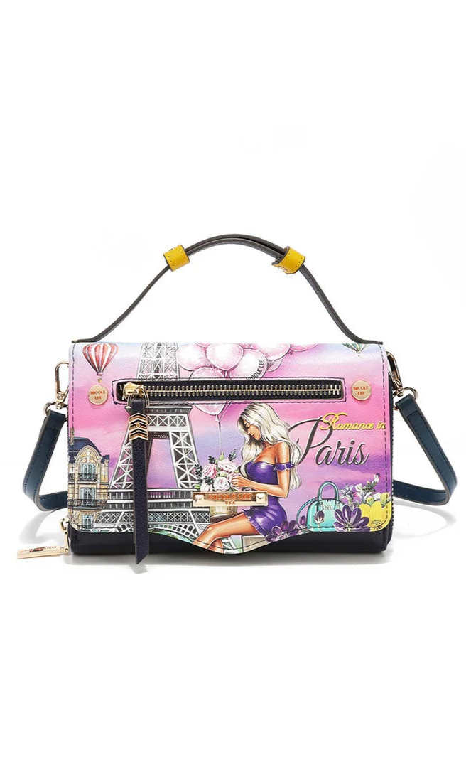 Nicole Lee Romance in Paris Envelope Crossbody Wallet (PRT7406