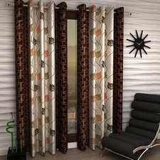 New 2 Piece Eyelet Door Window Curtains Set 46" X 60" - 5 Feet