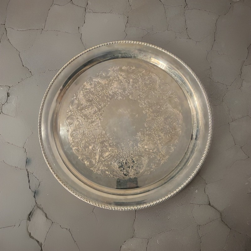 Vintage W.M. Rogers Silverplated/Etched Tray 7211